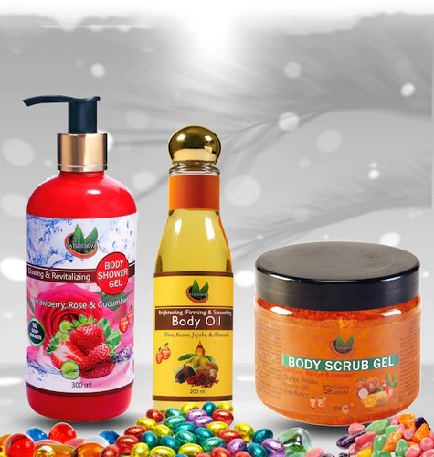 Body Wash + Body Scrub + Body Oil